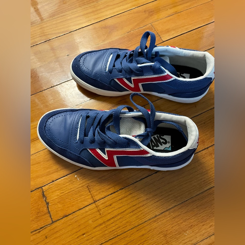 Blue and Red Sneakers